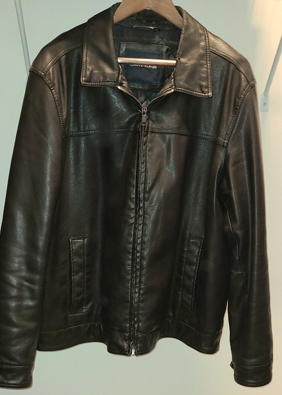 Tommy Hilfiger Men's XL Smooth Lamb Leather James Dean Jacket black *READ*